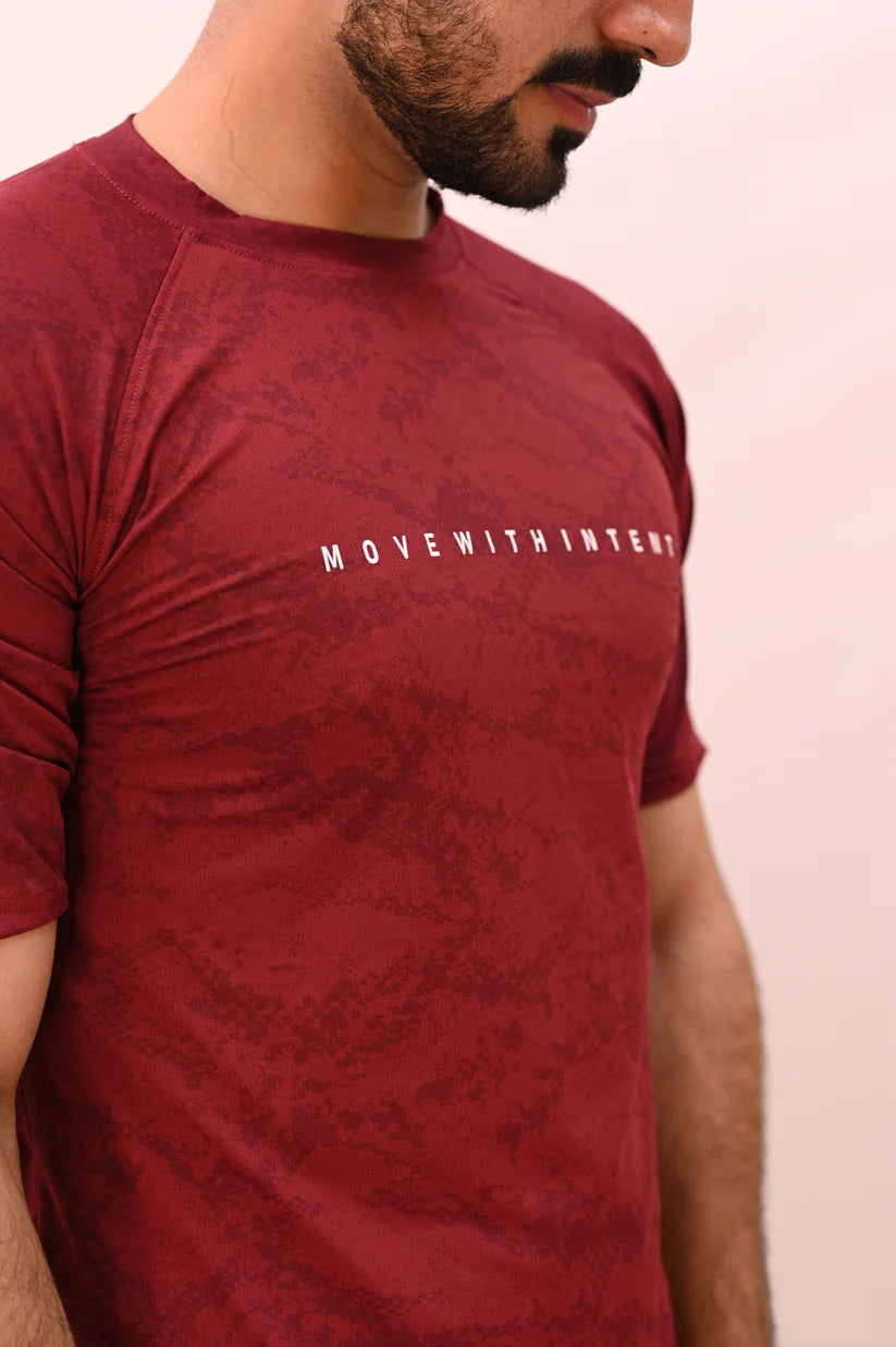 MOVE TECH CAMO TEE – Crimson Red