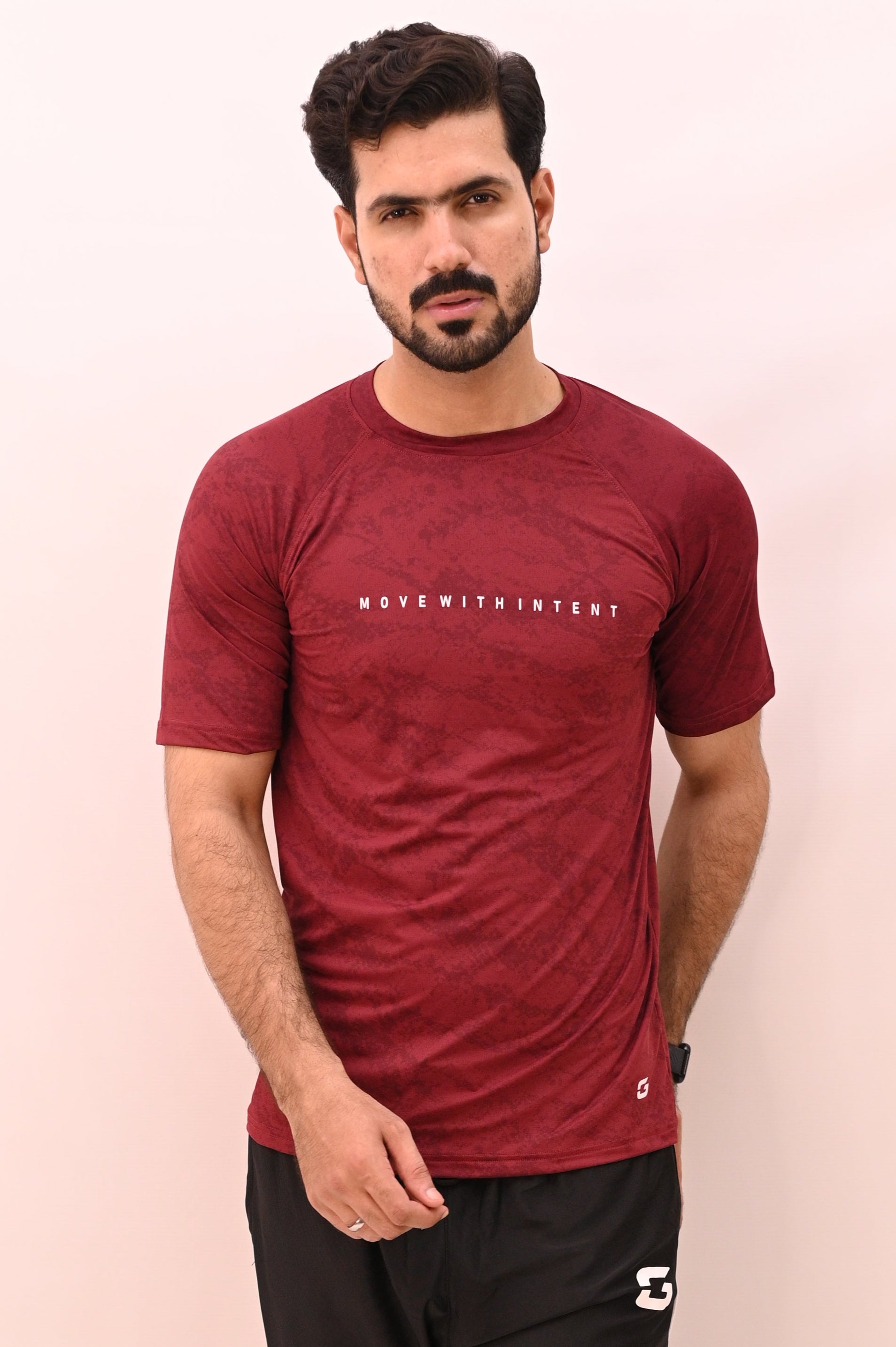 MOVE TECH CAMO TEE – Crimson Red