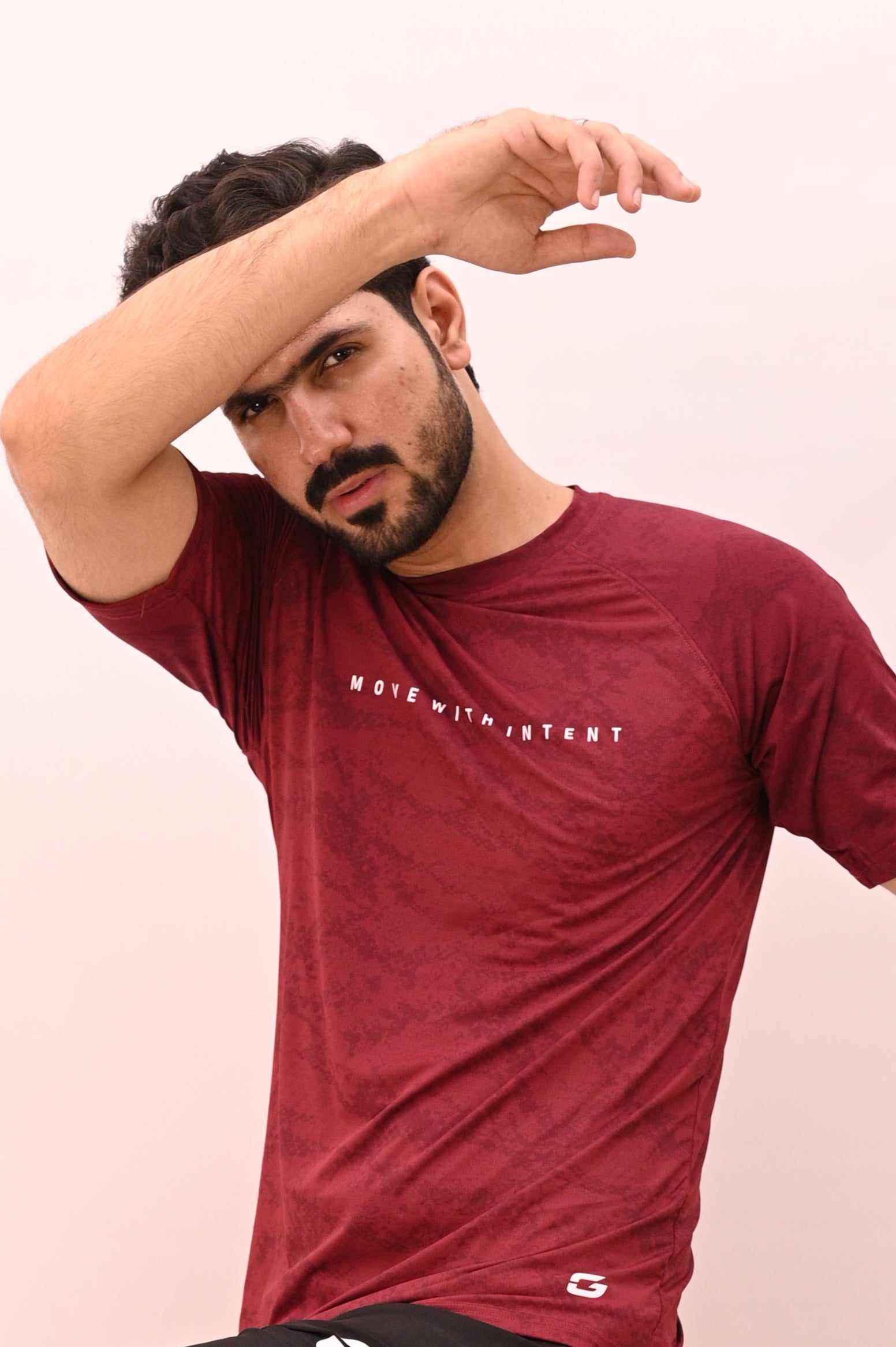 MOVE TECH CAMO TEE – Crimson Red