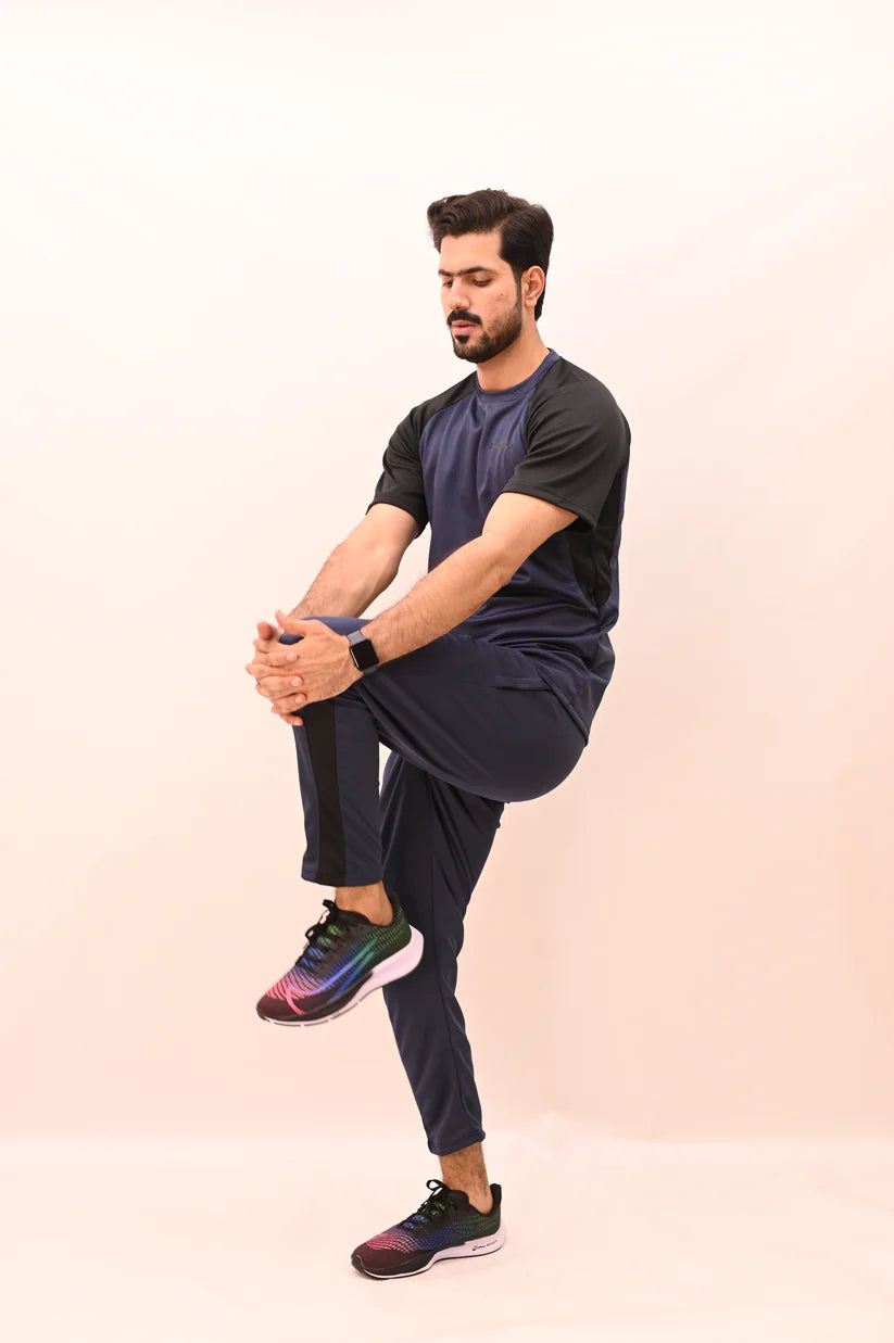 Core Cotton Tracksuit (Black/White – 100% Cotton)