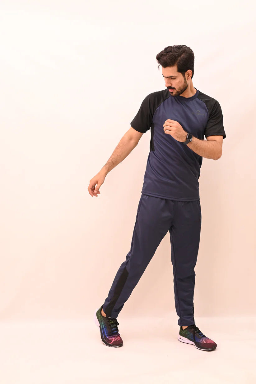 Core Cotton Tracksuit (Black/White – 100% Cotton)