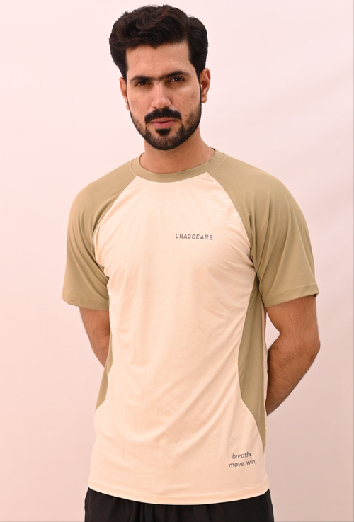 AEROMESH PANEL TEE – Sandstone Beige