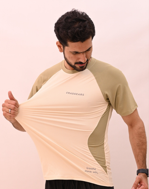 AEROMESH PANEL TEE – Sandstone Beige