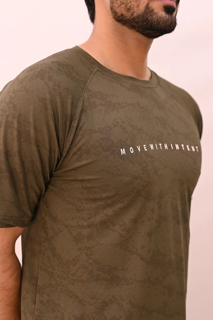 MOVE TECH CAMO TEE – Olive